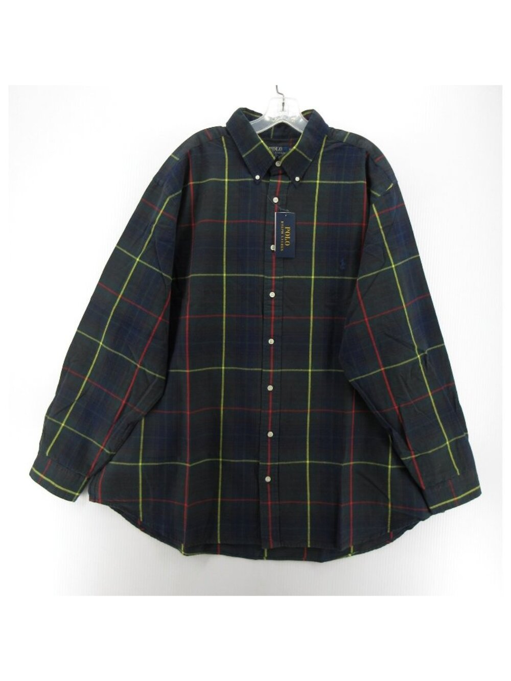 Polo Ralph Lauren Shirt 2XB Big Flannel Blackwatch Tartan Plaid Pony